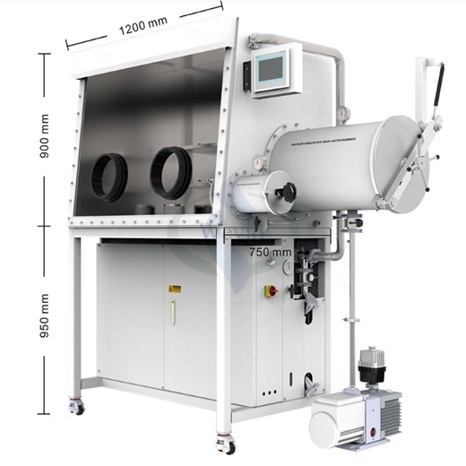 Lithium battery laboratory single station 2 port glove box water oxygen cycle less than 1ppm