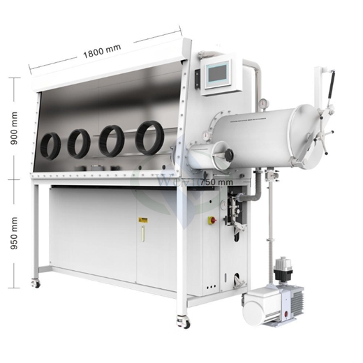 Lithium battery laboratory single station 4 port glove box water oxygen cycle less than 1ppm