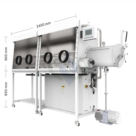 Lithium battery laboratory single station 4 port split glove box water oxygen cycle less than 1ppm