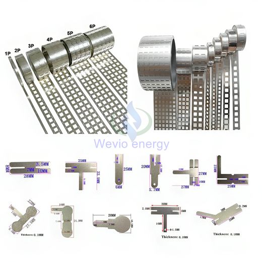 18650 21700 26650 32650 Nickel strip nickel sheet nickel roll connector for Lithium battery W-shaped positive